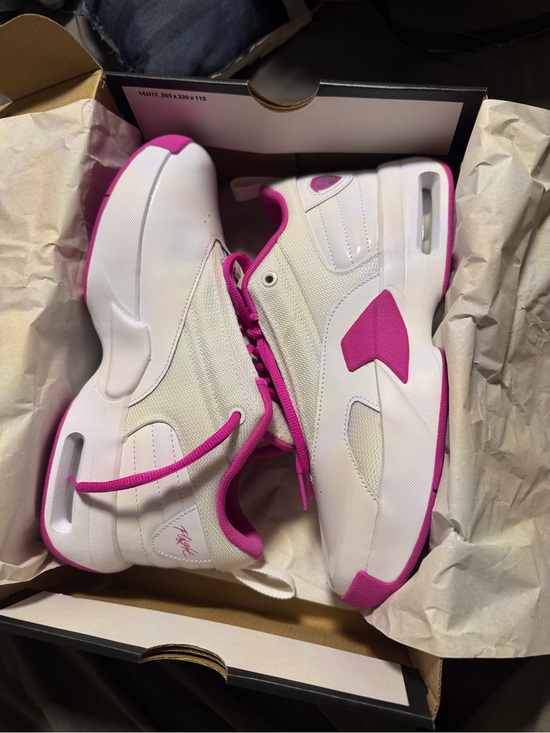 Jordan Shoes - Jordan Women's White and Hot Pink Low-Top Sneakers